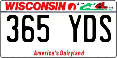 WI license plate 365YDS