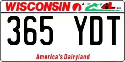 WI license plate 365YDT