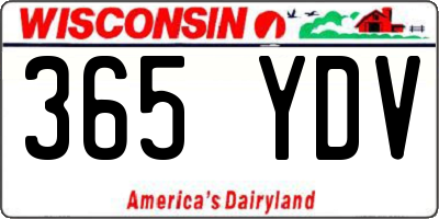 WI license plate 365YDV