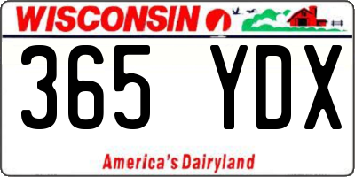 WI license plate 365YDX