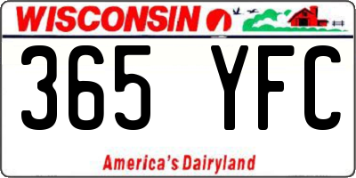 WI license plate 365YFC