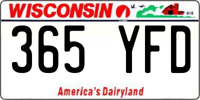 WI license plate 365YFD