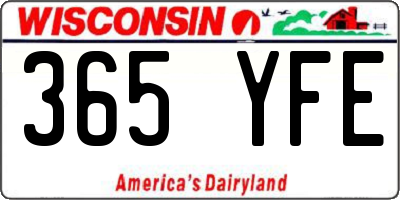 WI license plate 365YFE