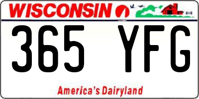 WI license plate 365YFG