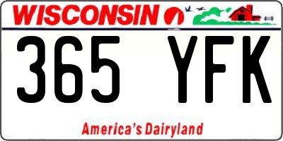 WI license plate 365YFK