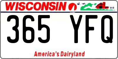 WI license plate 365YFQ