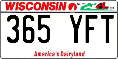 WI license plate 365YFT