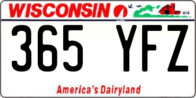 WI license plate 365YFZ