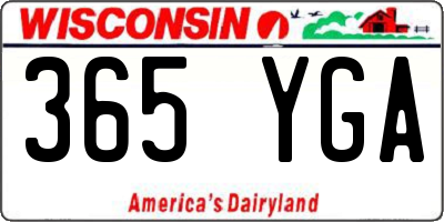 WI license plate 365YGA