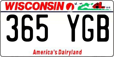 WI license plate 365YGB