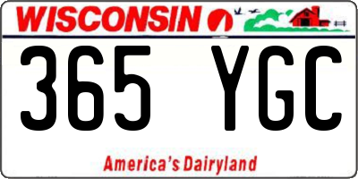 WI license plate 365YGC