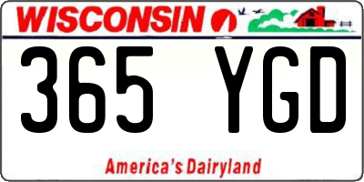 WI license plate 365YGD
