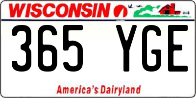 WI license plate 365YGE