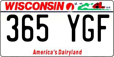 WI license plate 365YGF