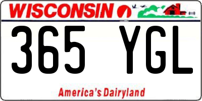 WI license plate 365YGL