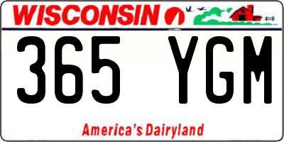 WI license plate 365YGM