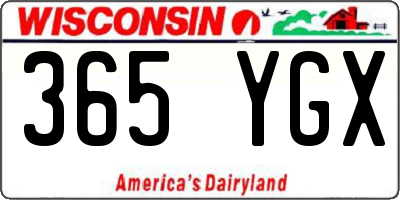 WI license plate 365YGX
