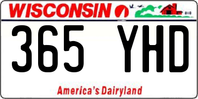 WI license plate 365YHD