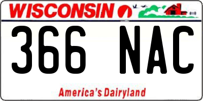 WI license plate 366NAC