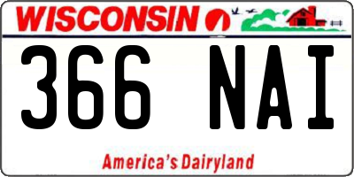 WI license plate 366NAI