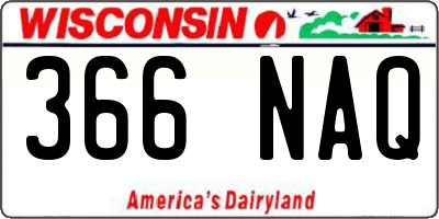 WI license plate 366NAQ