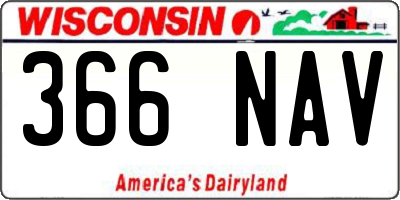 WI license plate 366NAV