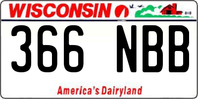 WI license plate 366NBB