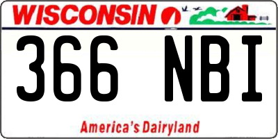 WI license plate 366NBI
