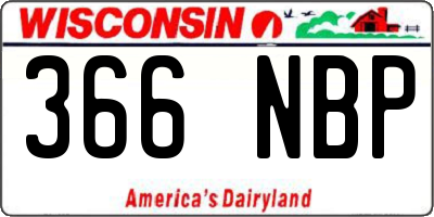 WI license plate 366NBP