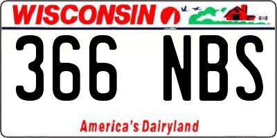 WI license plate 366NBS