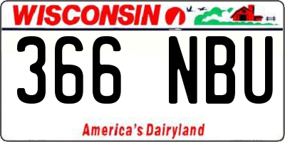 WI license plate 366NBU