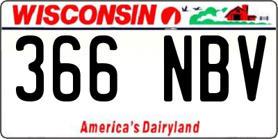 WI license plate 366NBV