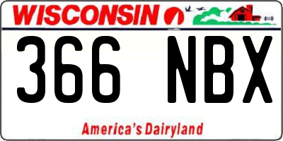 WI license plate 366NBX