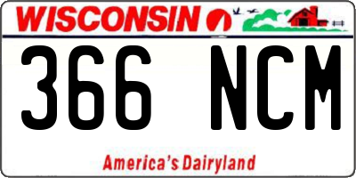 WI license plate 366NCM