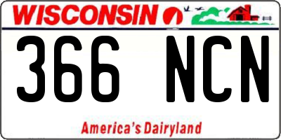 WI license plate 366NCN