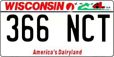 WI license plate 366NCT