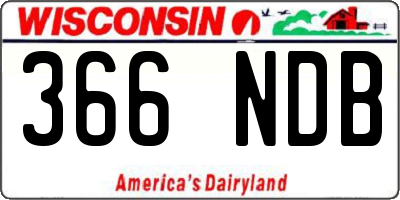 WI license plate 366NDB