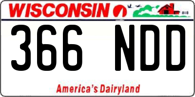 WI license plate 366NDD