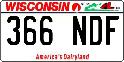 WI license plate 366NDF
