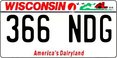 WI license plate 366NDG