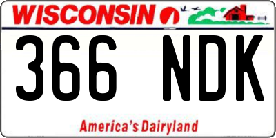 WI license plate 366NDK