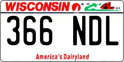 WI license plate 366NDL