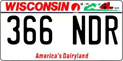 WI license plate 366NDR