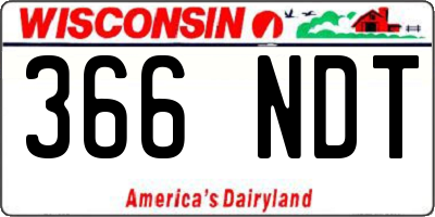 WI license plate 366NDT