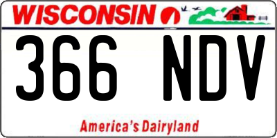 WI license plate 366NDV