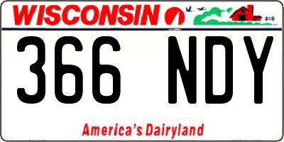 WI license plate 366NDY