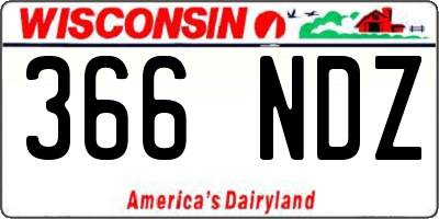 WI license plate 366NDZ