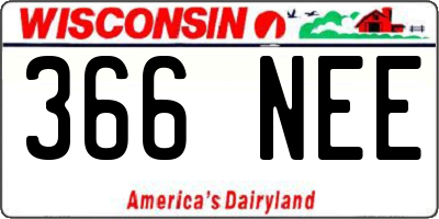 WI license plate 366NEE