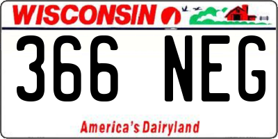 WI license plate 366NEG