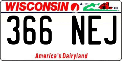 WI license plate 366NEJ